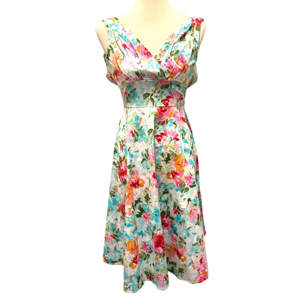 Stop Staring Watercolor Floral Swing Dress - Picture 4 of 8